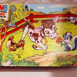 Vintage Milton Bradley 60 Piece Jigsaw Puzzle/Farm Series 16" x 11" Complete